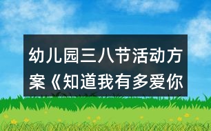 幼兒園三八節(jié)活動(dòng)方案《知道我有多愛你》