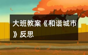 大班教案《和諧城市》反思