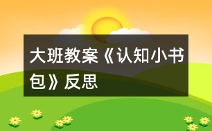 大班教案《認知小書包》反思