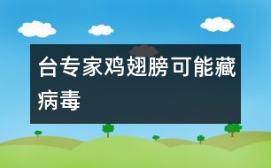 臺專家：雞翅膀可能藏病毒