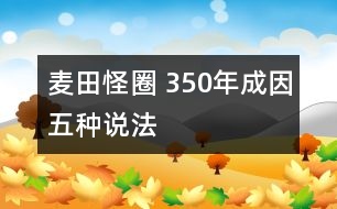 麥田怪圈 350年成因五種說法