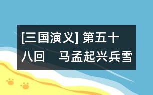 [三國(guó)演義] 第五十八回　馬孟起興兵雪恨　曹阿瞞割須棄袍