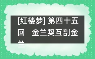 [紅樓夢(mèng)] 第四十五回   金蘭契互剖金蘭語(yǔ)  風(fēng)雨夕悶制風(fēng)雨詞