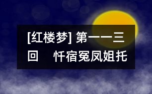 [紅樓夢(mèng)] 第一一三回    懺宿冤鳳姐托村嫗  釋舊憾情婢感癡郎