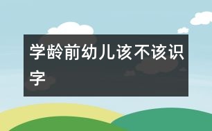 學齡前幼兒該不該識字